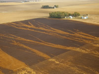 Aerial image of burnt fields