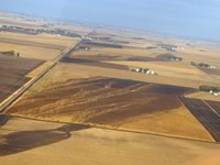 Aerial image of burnt fields